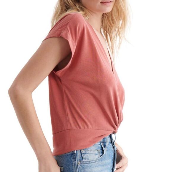 𝅺🆕 Lucky Brand Twist Front V-Neck Crop Top - Picture 2 of 8